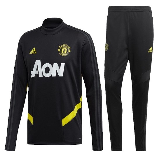 Trainingsanzug Kinder Manchester United 2019-20 Gold Schwarz Fussballtrikots Günstig